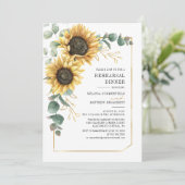 Invitation Dîner de répétition de tournesol Eucalyptus (Debout devant)