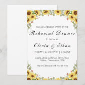 Invitation Dîner de répétition de tournesol Eucalyptus invita (Devant / Derrière)