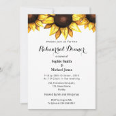 Invitation Dîner de répétition de tournesol Jaune Blanc Flora (Devant)