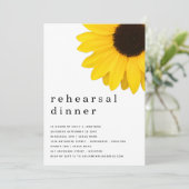 Invitation Dîner de répétition de tournesol jaune rustique (Debout devant)