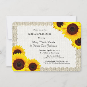 Invitation Dîner de répétition de tournesol rustique tourneso