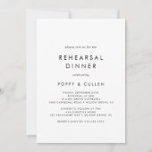 Invitation Dîner de répétition de typographie chic (Devant)