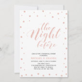 Invitation Dîner de répétition de typographie moderne or rose (Devant)