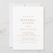 Invitation Dîner de répétition de typographie or chic Invitat (Devant)