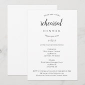Invitation Dîner de répétition de typographie simple Invitati (Devant / Derrière)