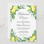 Invitation Dîner de répétition de verdure de fleurs de citron (Devant)