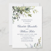 Invitation Dîner de répétition de verdure d'eucalyptus à l'aq (Devant)