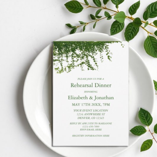 Invitation Dîner de répétition de verdure Ivy Hanging