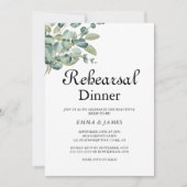 Invitation Dîner de répétition de verdure sophistiqué Invitat (Devant)