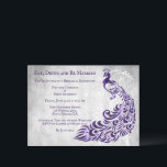 Invitation Dîner de répétition de vigne violet Peacock Leaf I<br><div class="desc">Invités Invitations à votre dîner de répétition avec une invitation de mariage de répétition Purple Peacock Leaf. Le design de l'invitation est composé d'un arrière - plan gris clair avec un paon violet plein de vitamine et un embellissement de la vigne. Personnalisez avec les noms du marié et de la...</div>