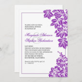 Invitation dîner de répétition de vignobles violets et blancs (Devant / Derrière)