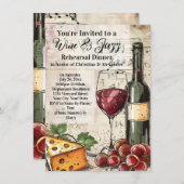 Invitation Dîner de répétition de vin et de jazz (Devant / Derrière)