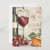 Invitation Dîner de répétition de vin et de jazz (Dos)