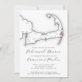 Invitation Dîner de répétition Décontracté de Chatham MA Mari (Devant)