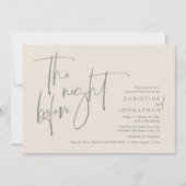 Invitation Dîner De Répétition décontracté, La Nuit Avant (Devant)