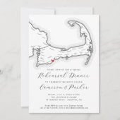 Invitation Dîner de répétition Décontracté Mashpee MA Mariage (Devant)