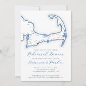 Invitation Dîner de répétition Décontracté Mashpee MA Mariage (Devant)