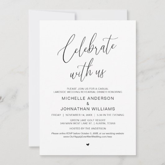 Invitation Dîner de répétition Décontracté moderne Mariage La (Devant)