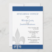 Invitation Dîner de répétition Deep Blue Large Fleur de Lis (Dos)