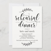 Invitation Dîner de répétition d'élégance rustique (Devant)