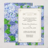 Invitation Dîner de répétition - dentelle bleue d'hortensia (Devant / Derrière)