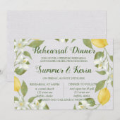 Invitation Dîner de répétition des citrons et de l'aquarelle (Devant / Derrière)