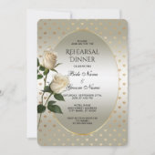 Invitation Dîner de répétition des Coeurs d'or des Roses blan (Devant)