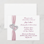 Invitation Dîner de répétition des coeurs roses personnalisés (Devant / Derrière)