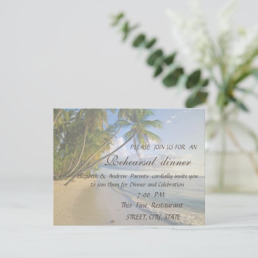 Invitation Dîner de répétition des coquillages de mariage de (Debout devant)