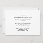 Invitation Dîner de répétition des cygnes romantiques (Dos)