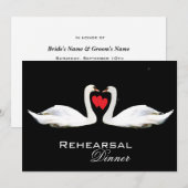 Invitation Dîner de répétition des cygnes romantiques (Devant / Derrière)