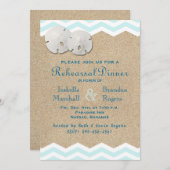 Invitation Dîner de répétition des dollars de sable de plage (Devant / Derrière)