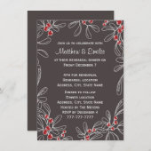 Invitation Dîner de répétition des Fêtes de Mistletoe (Devant / Derrière)