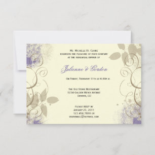 Invitation Dîner de répétition des Feuilles de Purple Tan Gru
