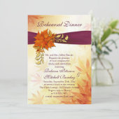 Invitation Dîner de répétition des feuilles d'Orange et d'or (Debout devant)