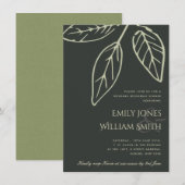 INVITATION DÎNER DE RÉPÉTITION DES FEUILLES NOIRS CONTEMPORAI (Devant / Derrière)