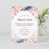 Invitation Dîner de répétition des fleurs bleues d'aquarelle (Debout devant)