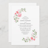 Invitation Dîner de répétition des fleurs d'aquarelle Invitat (Devant / Derrière)