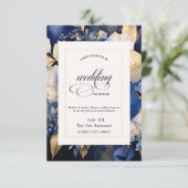 Invitation Dîner de répétition des fleurs de crème bleue de l (Debout devant)