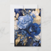 Invitation Dîner de répétition des fleurs de crème bleue de l (Dos)