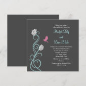 Invitation Dîner de répétition des fleurs de lotus (gris) (Devant / Derrière)