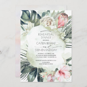 Invitation Dîner de répétition des fleurs de plage tropicales