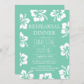 Invitation Dîner de répétition des fleurs d'Hibiscus vert Min (Devant / Derrière)