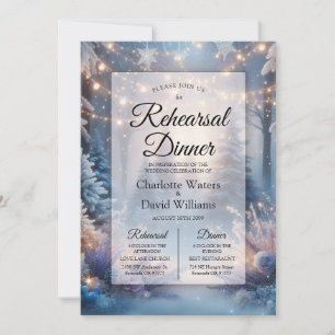 Invitation Dîner de répétition des fleurs d'hiver dans les pi