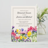 Invitation Dîner de répétition des Fleurs sauvages d'aquarell (Debout devant)