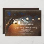 Invitation dîner de répétition des lanternes de jardin rustiq (Devant / Derrière)