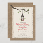 Invitation Dîner de répétition des lanternes florales inspiré (Devant / Derrière)