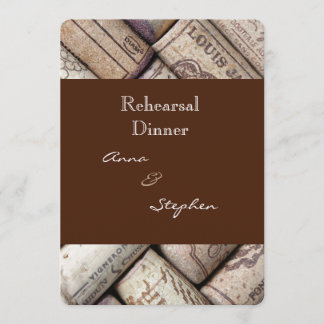 Invitation Dîner de répétition des lièges à bouteilles de vin