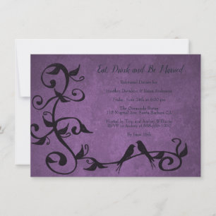 Invitation Dîner de répétition des Lovebirds violet Invitatio