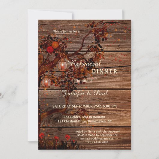 Invitation Dîner de répétition des lumières automnales Invita (Devant)